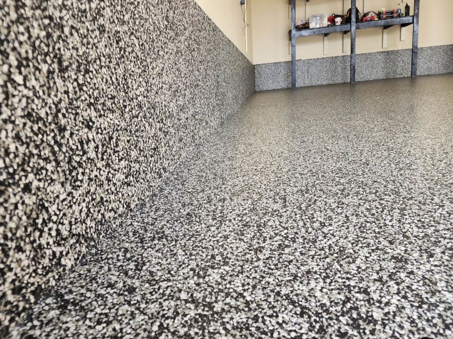 Full flake epoxy garage floor Southwest Missouri