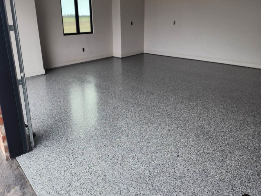 Full flake polyaspartic garage floor Springfield Missouri — Ozarks Concrete Coatings
