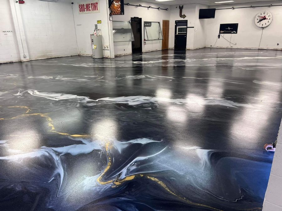 Luxury metallic epoxy floor Ozark Missouri