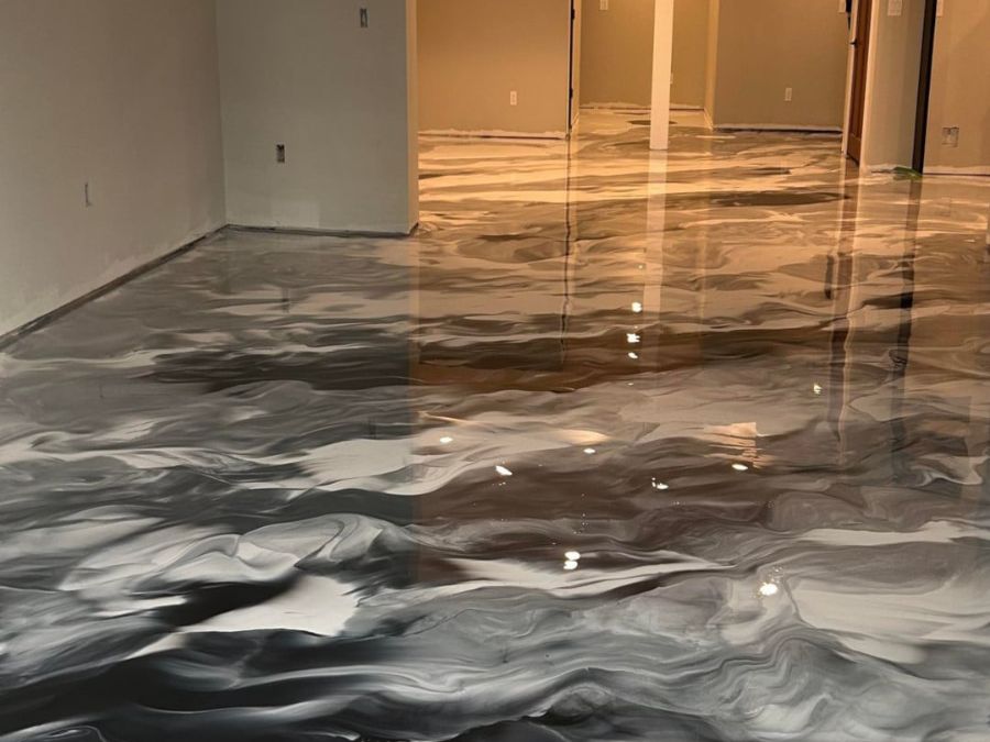 Custom metallic pour epoxy Springfield MO