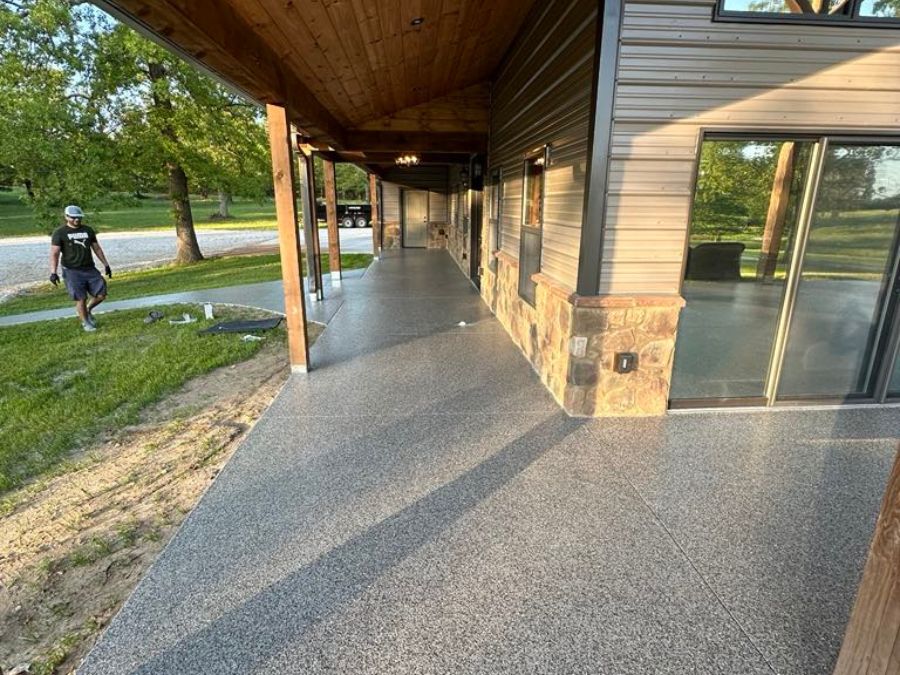 Backyard patio concrete coating Missouri